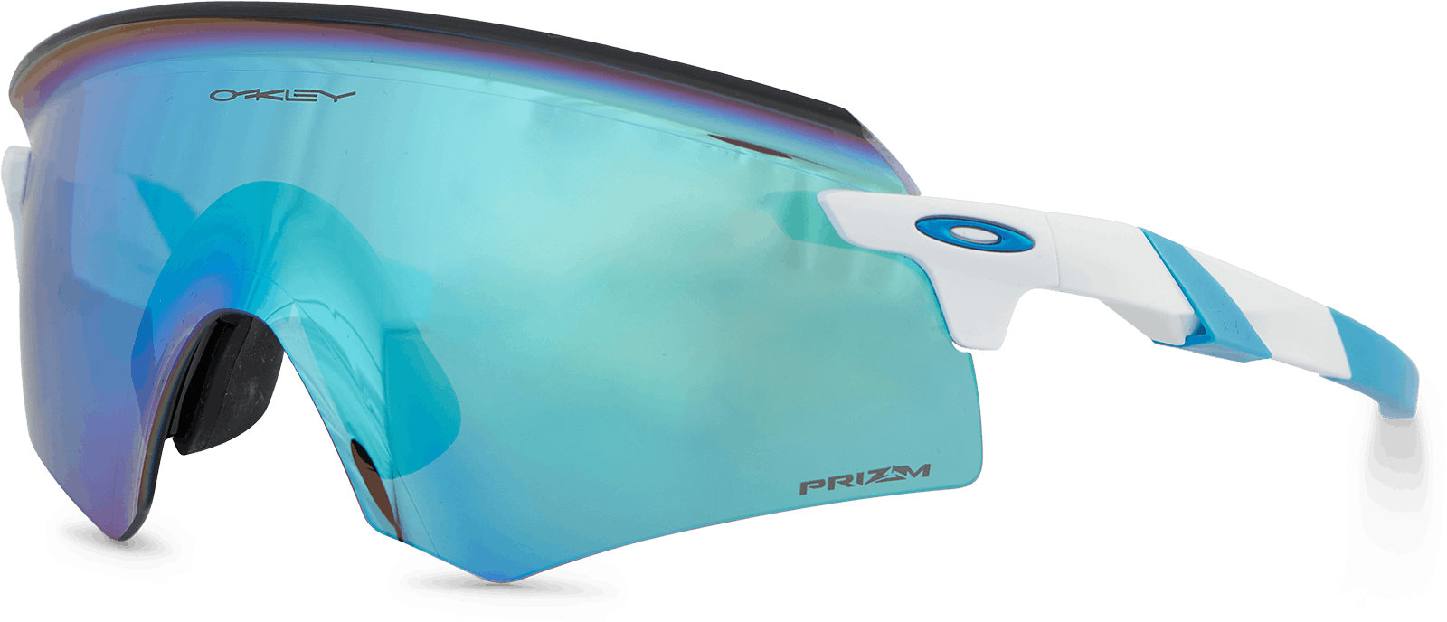 Encoder Polished White W/ Prizm Sapphi, Unisex, Utrustning, Solglasögon, Blå, ONESIZE