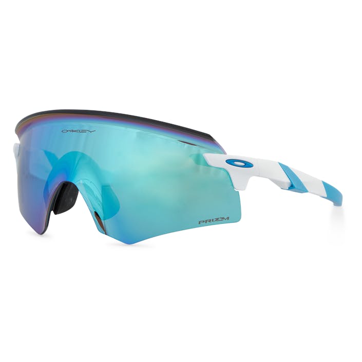 Encoder Polished White W/ Prizm Sapphi, Unisex, Utrustning, Solglasögon, Blå, ONESIZE