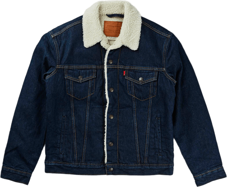 Type 3 Sherpa Trucker Rockridg Med Indigo – Worn In
