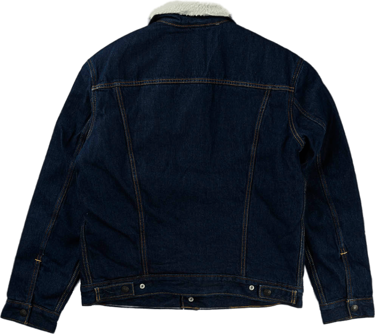Type 3 Sherpa Trucker Rockridg Med Indigo - Worn In - Bild 4