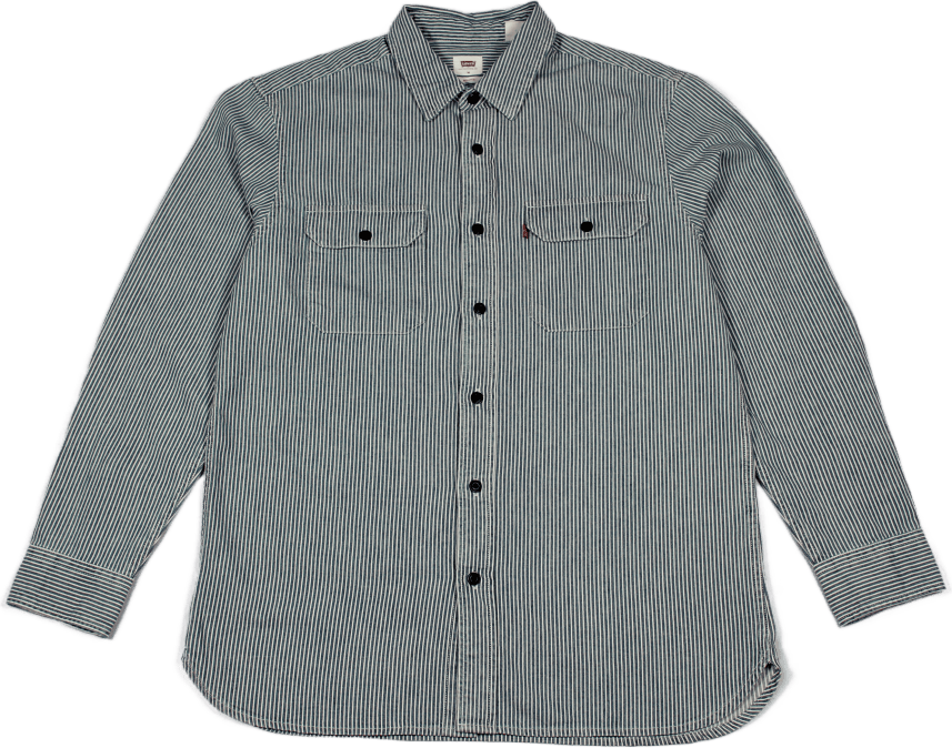 Classic Worker Hickory Stripe Dark Indigo – Flat Finish