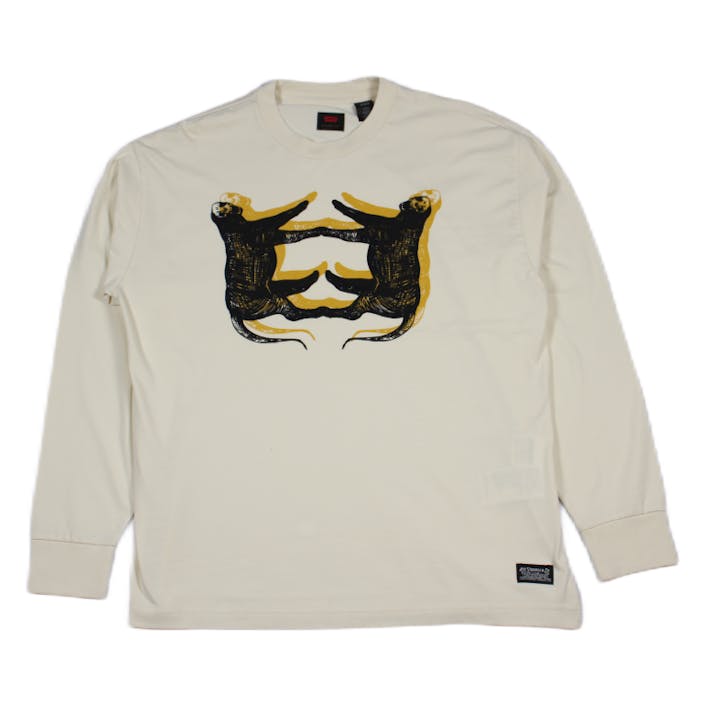 Skate Graphic Box Ls Tee Leopa Neutrals, Male, Odevy, Tričko, Béžová, XL