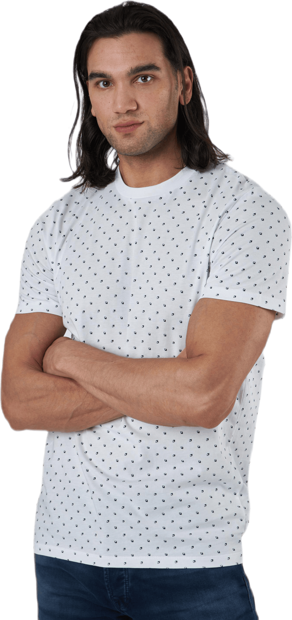 Minimal Aop Tee Ss Crew Neck White, Male, Klær, T skjorte, Hvit, XL