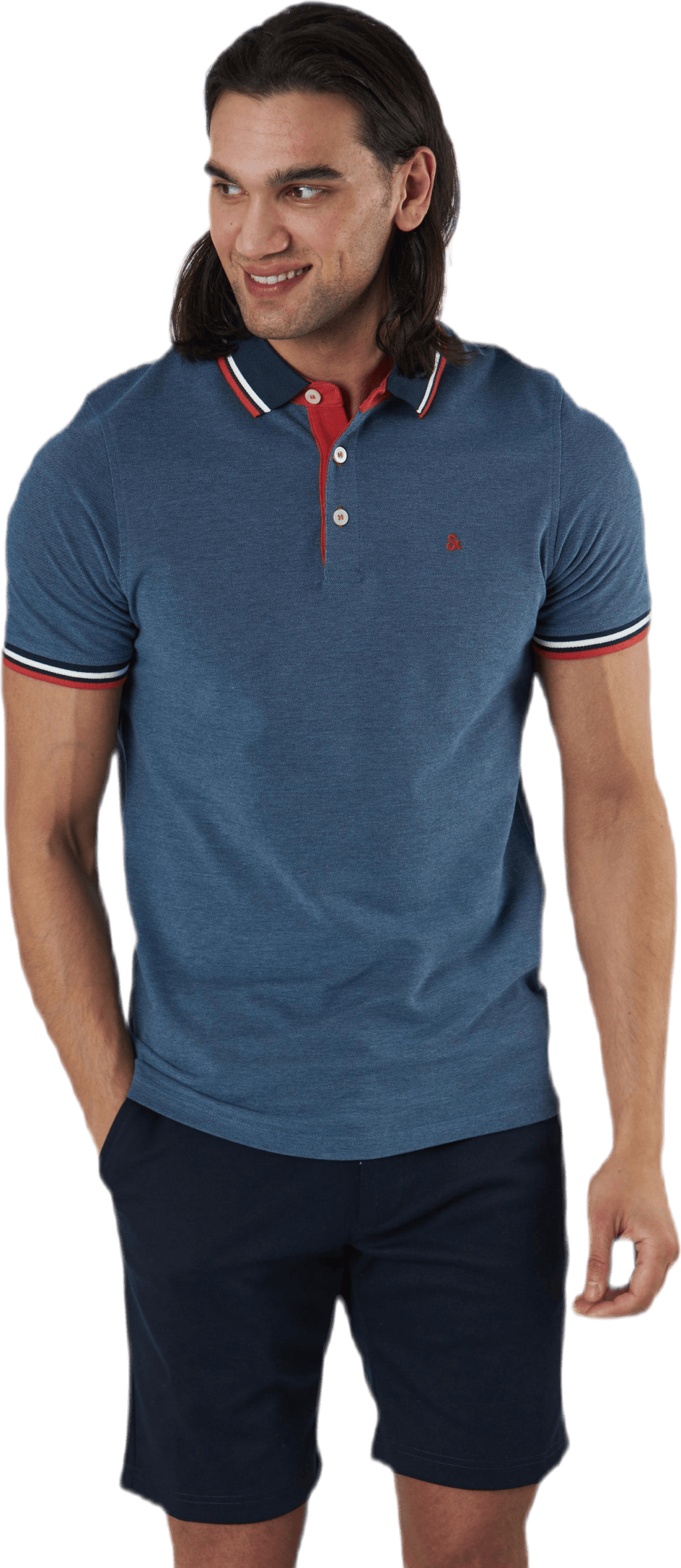 Epaulos Polo Ss Blue, Male, Kleding, T-shirt, Blauw, M