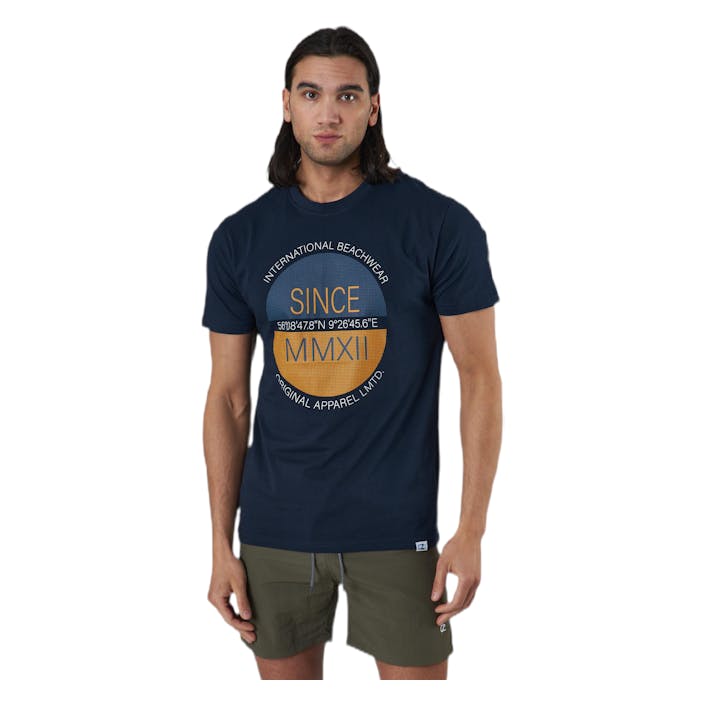 Dietzen M SS Tee Blue, Male, Vêtements, T-shirt, Bleu, S