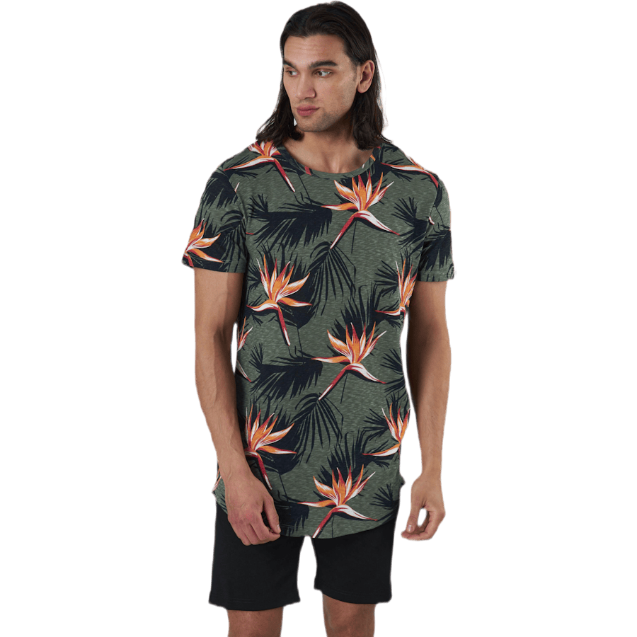 Florall Tee Ss Crew Neck Blue