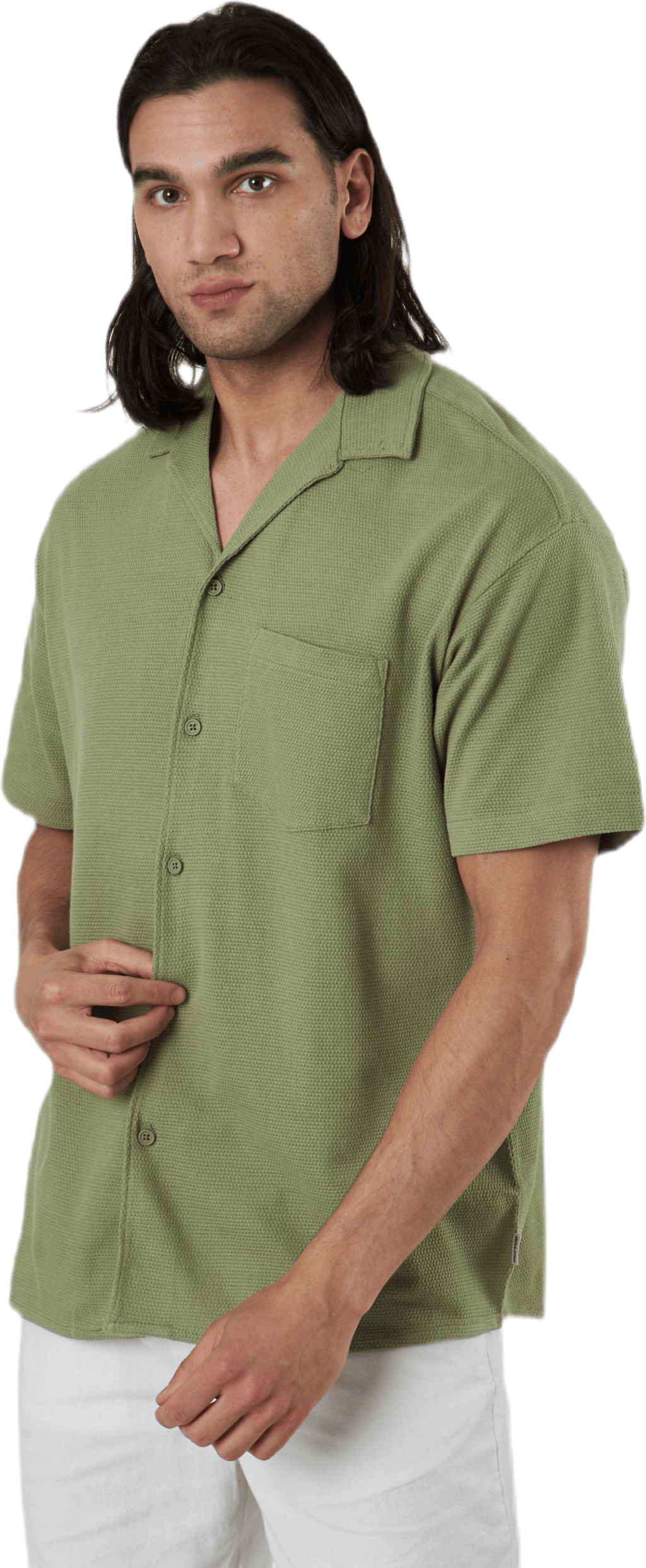Findus Resort Shirt Ss One Pocket Green