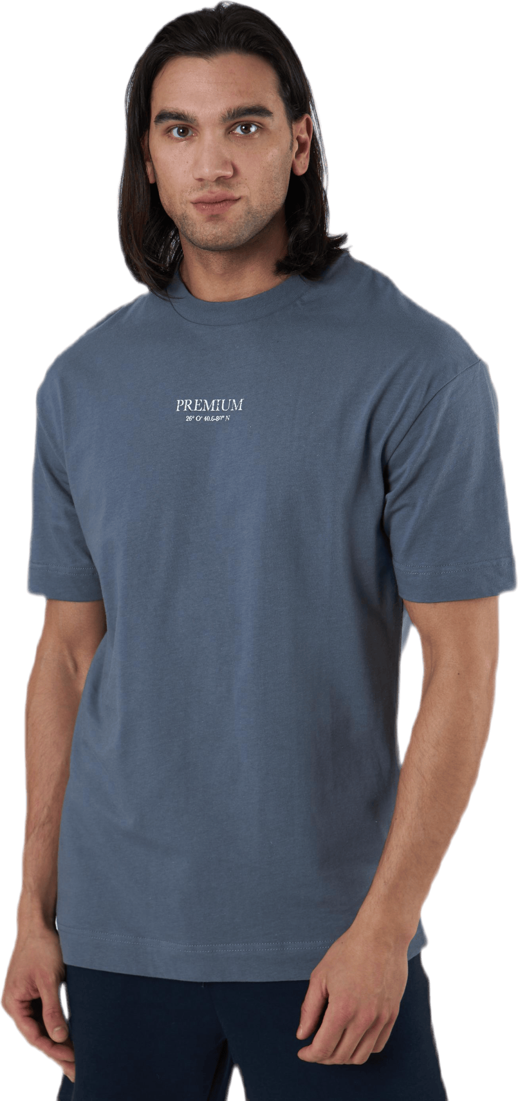 Geo Box Fit Ss Tee Blue, Male, Apparels, T-shirt, Blue, S