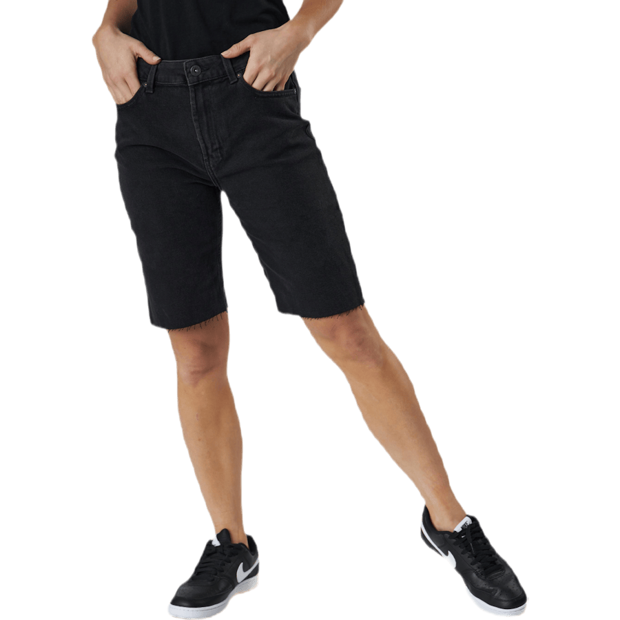 Emily Hw Long Shorts Raw Bb Mas0033 Black