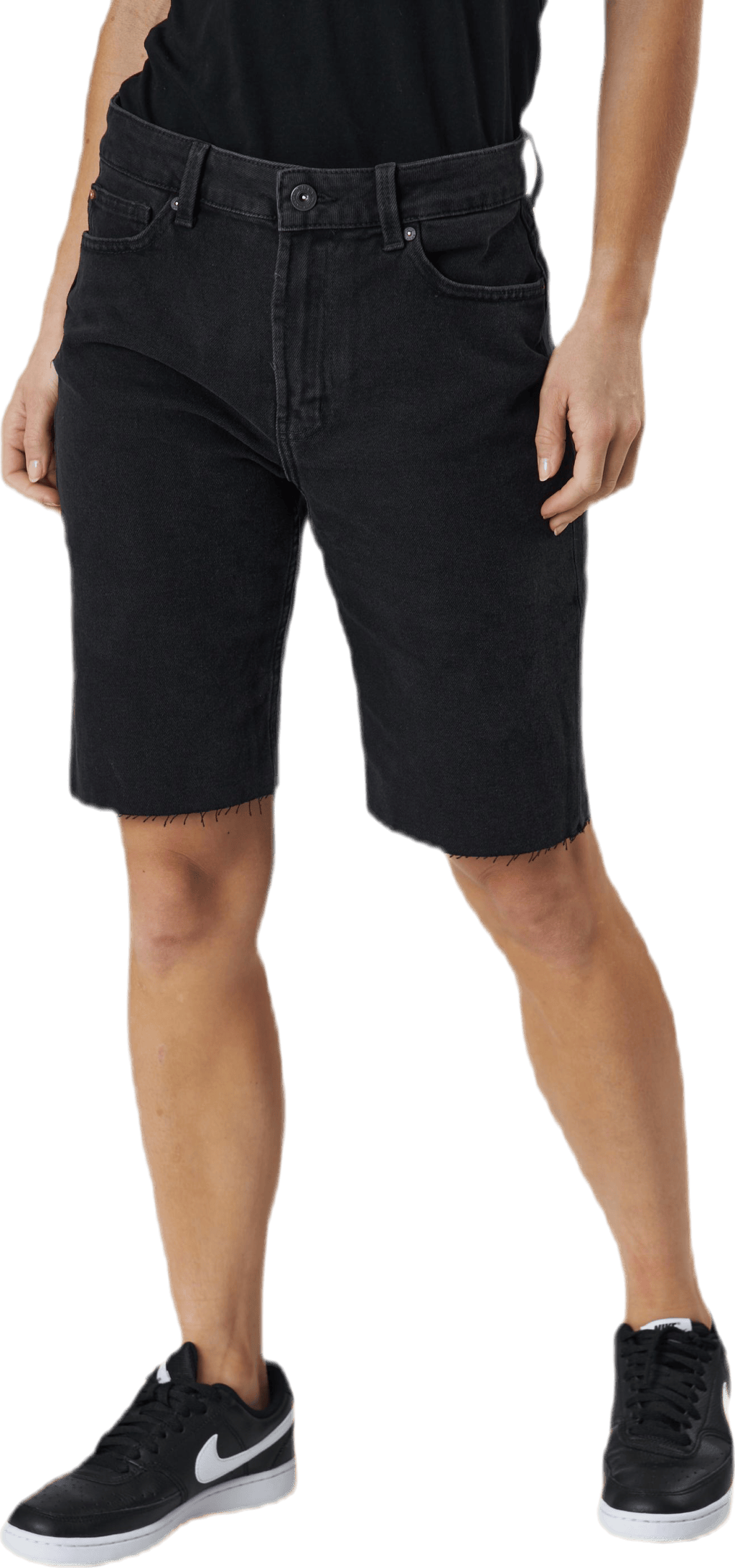 Emily Hw Long Shorts Raw Bb Mas0033 Black - Bild 2