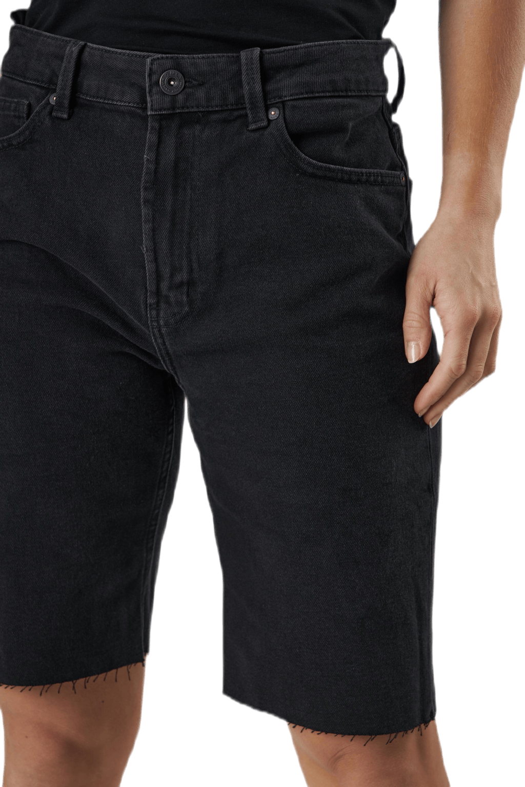 Emily Hw Long Shorts Raw Bb Mas0033 Black - Bild 4