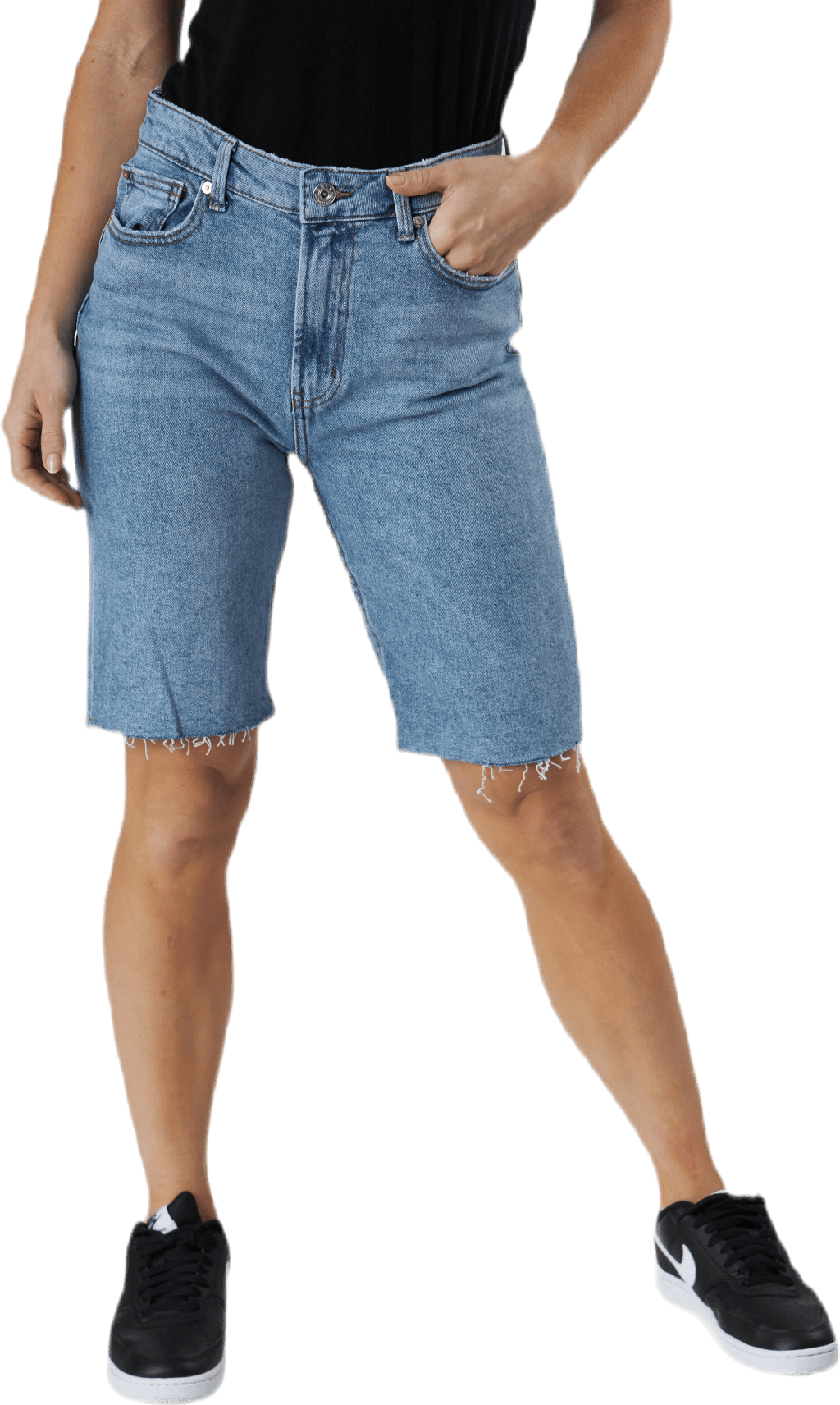 Emily Hw Long Shorts Raw Bb Mas0051 Blue