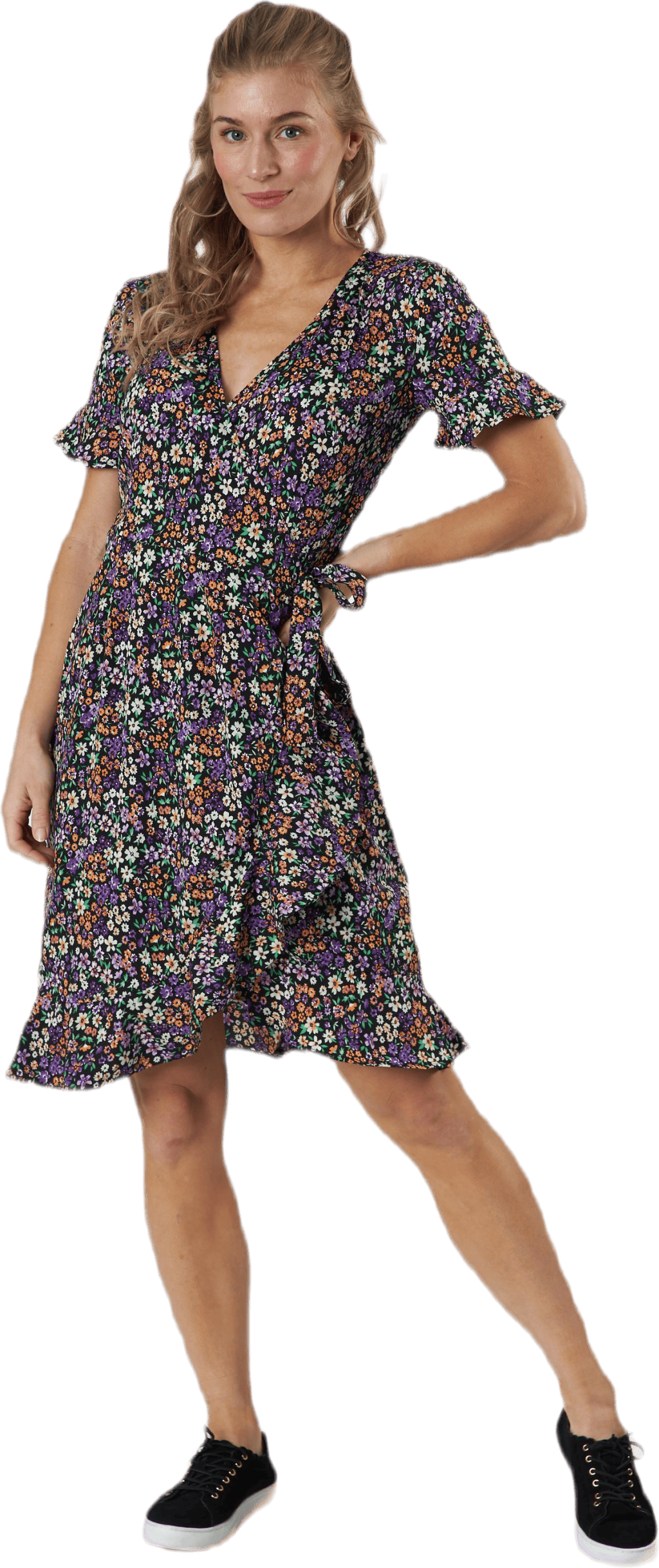 Olivia S/S Wrap Dress Wvn Black