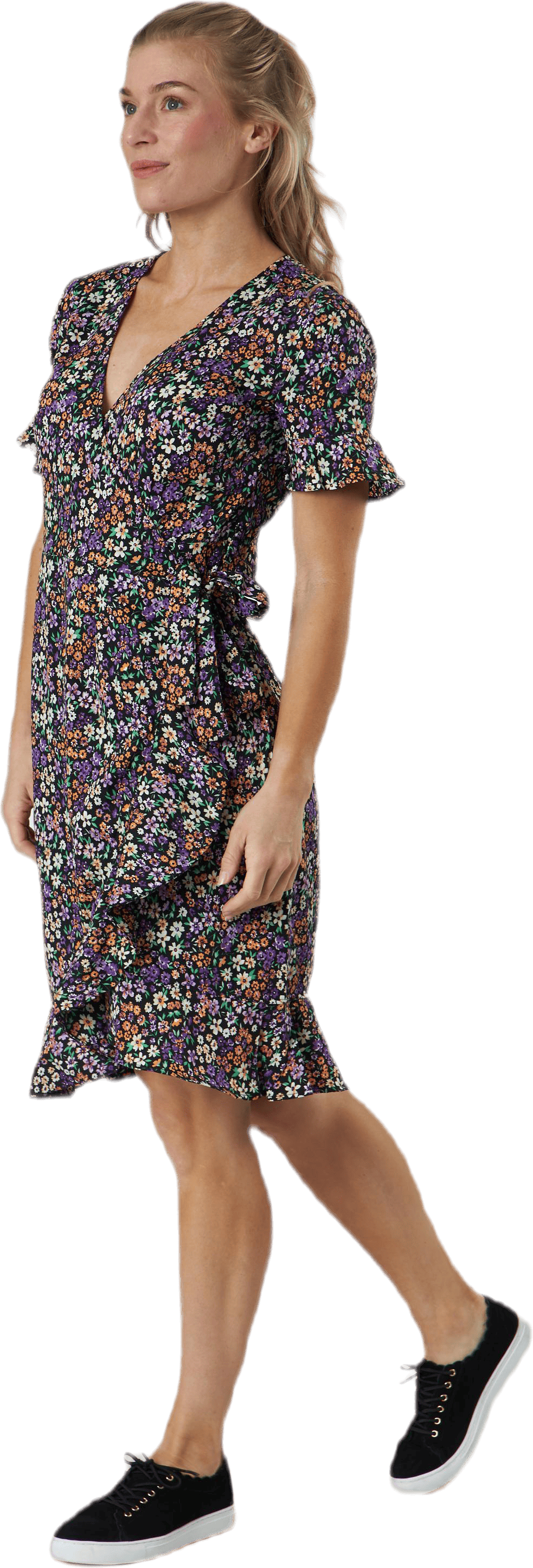 Olivia S/S Wrap Dress Wvn Black - Bild 2