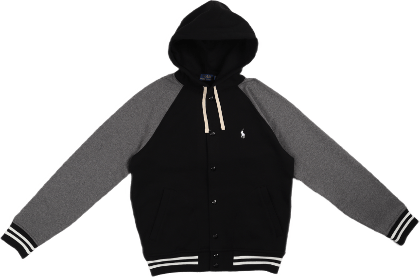 ralph lauren fleece hooded baseball jacket