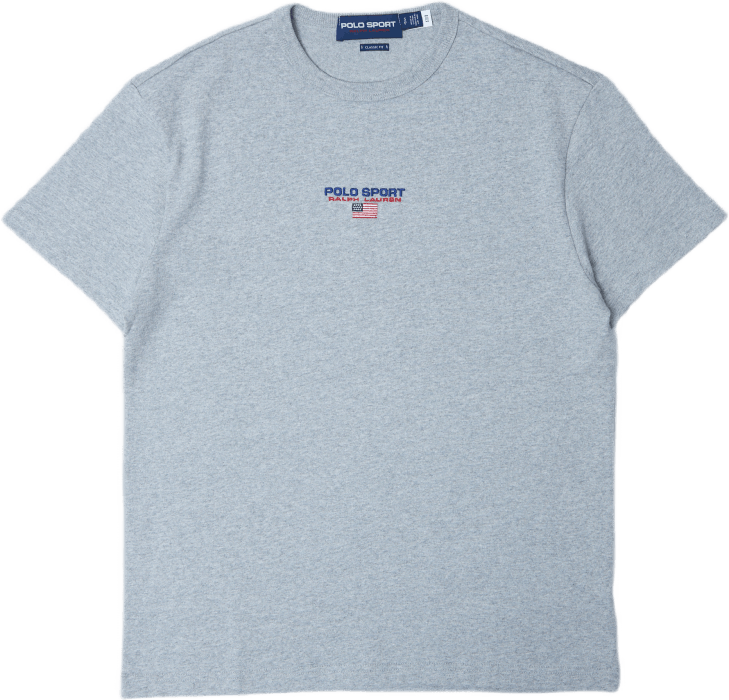 Classic Fit Polo Sport Jersey T-Shirt Grey Htr, Male, Kleding, korte mouw, Grijs, L