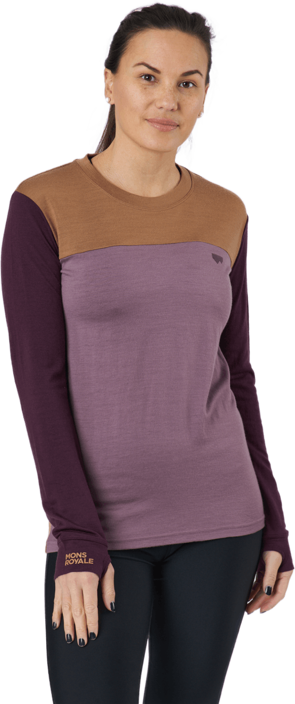 Yotei Bf Tech Ls Into The Wild, Female, Kleding, basis lagen, Purper, XS