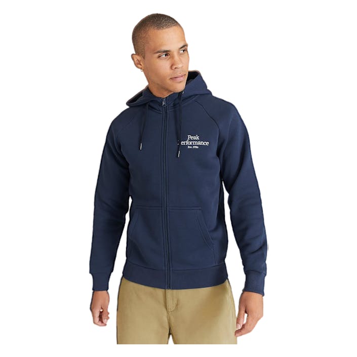 M Original Zip Hood Blue Shadow, Male, Apparels, Shirts, Blue, XL