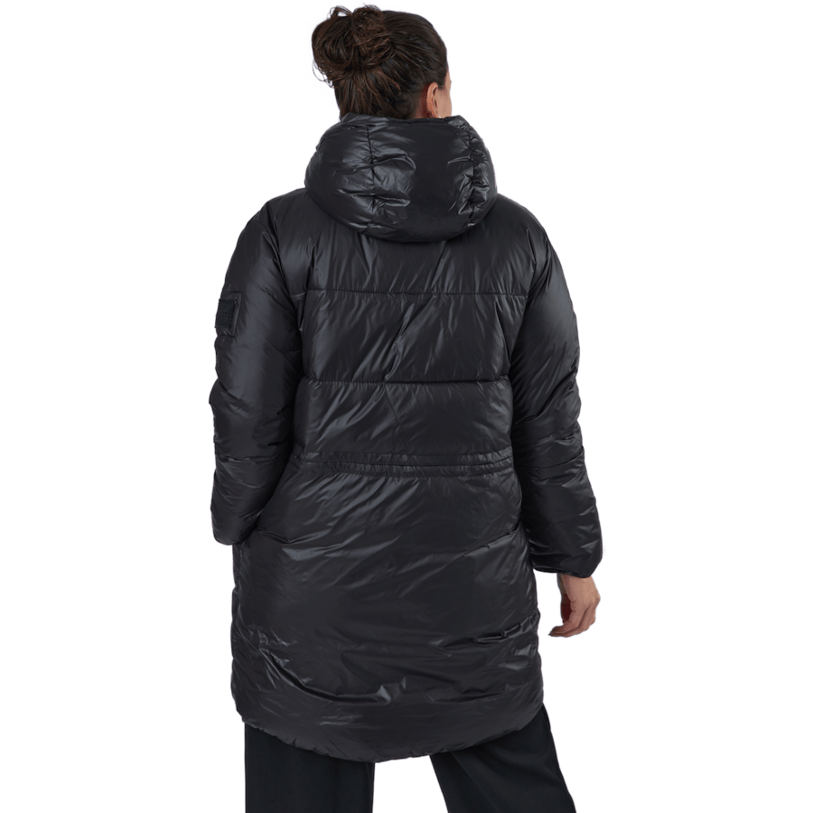 W. Mid Length Shiny Jacket Black - Bild 3