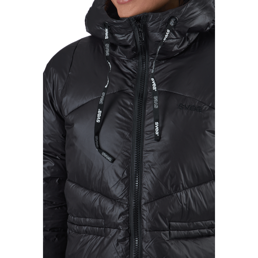 W. Mid Length Shiny Jacket Black - Bild 6