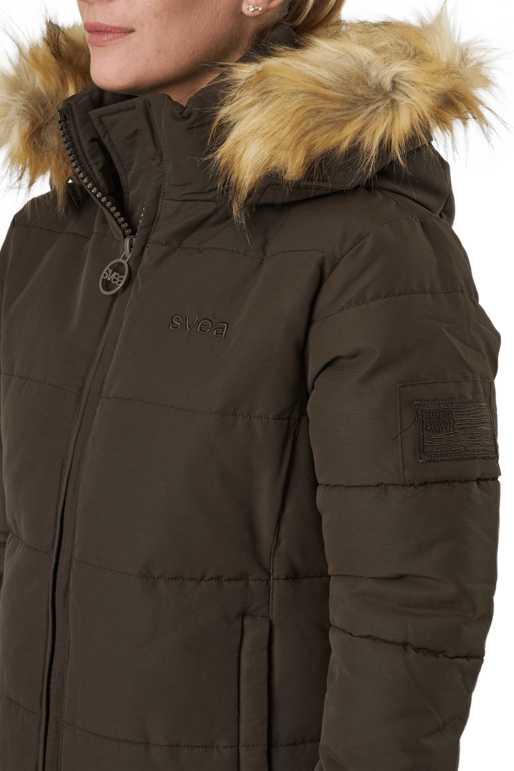 W. Long Slim Padded Parka Brownie Bit - Bild 5