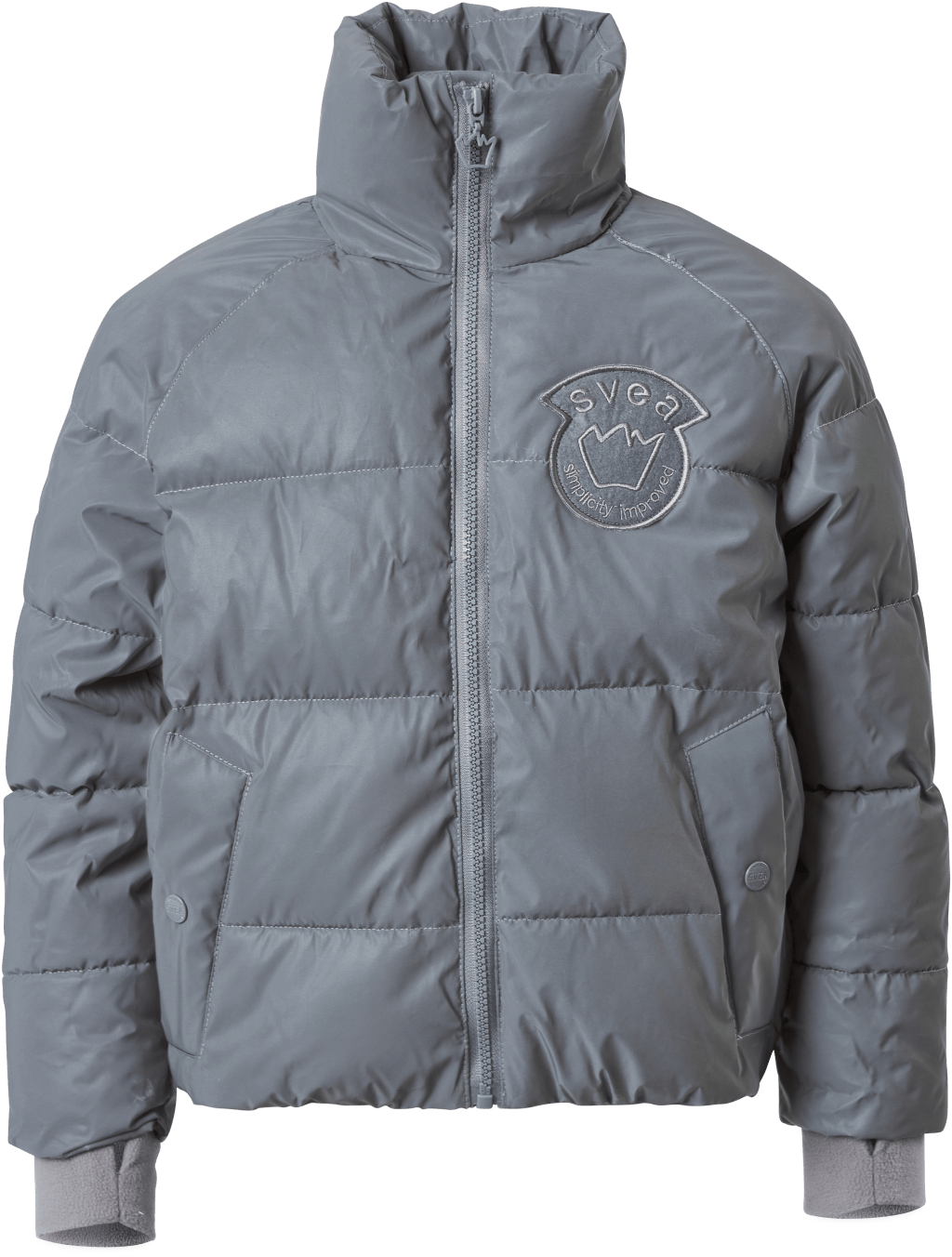 K. Reflective Volume Puffer Ja Silver, Unisex, Apparels, jackets, Grey, 160