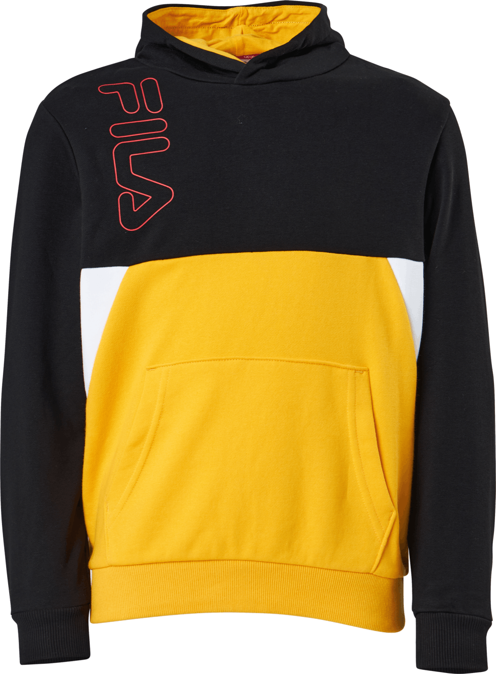Teens Boys Lupo Blocked Hoody Black-saffron-bright White, Unisex, Apparels, Shirts, Multi color, 170/176