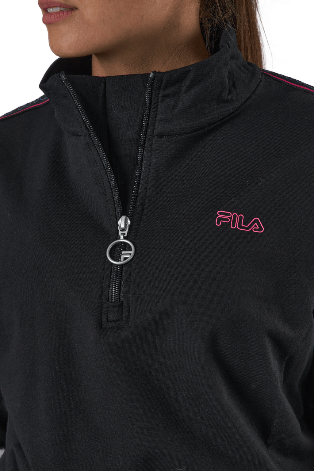 Maribel Cropped Half Zip Shirt Black - Bild 4