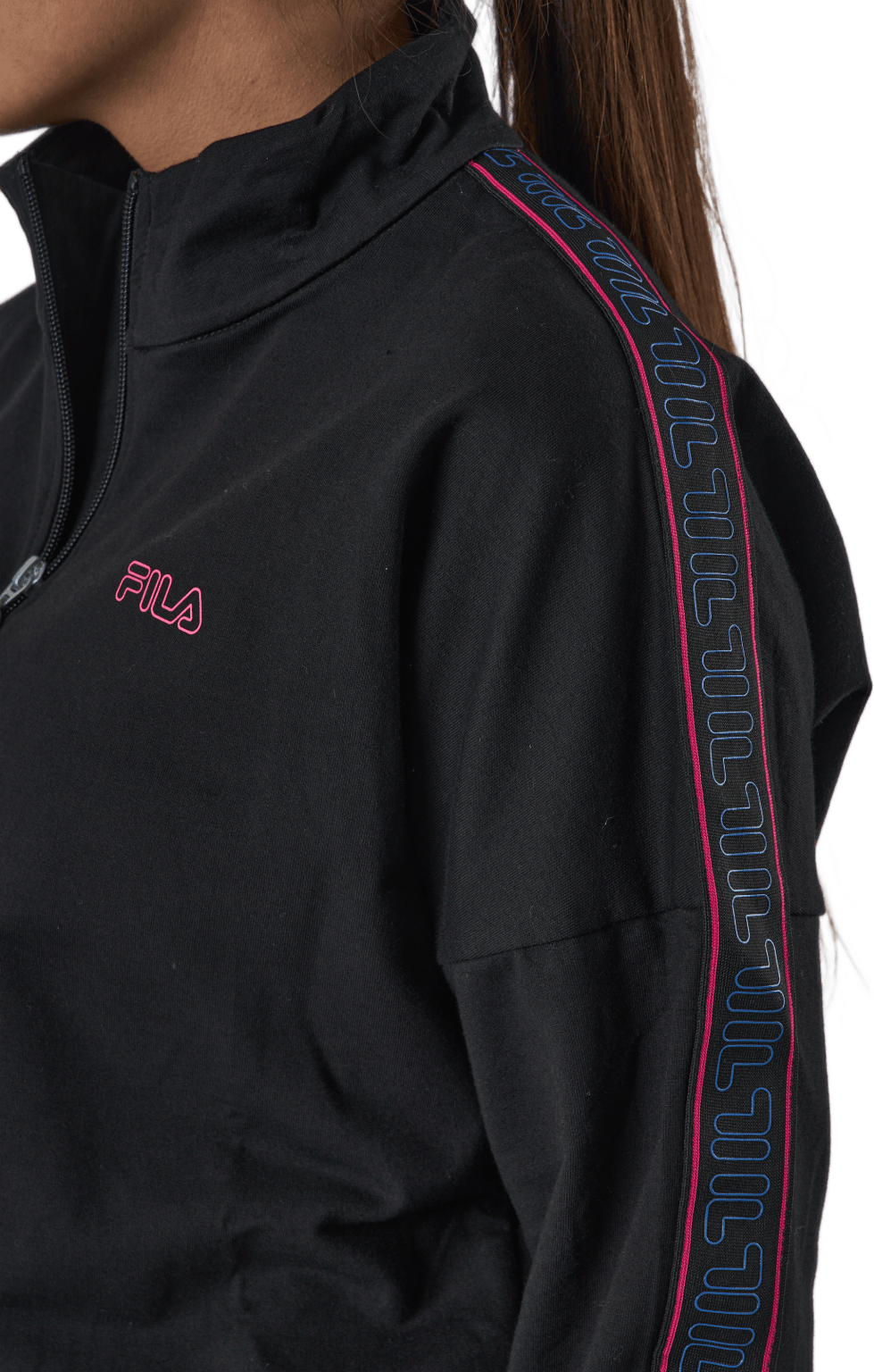 Maribel Cropped Half Zip Shirt Black - Bild 5