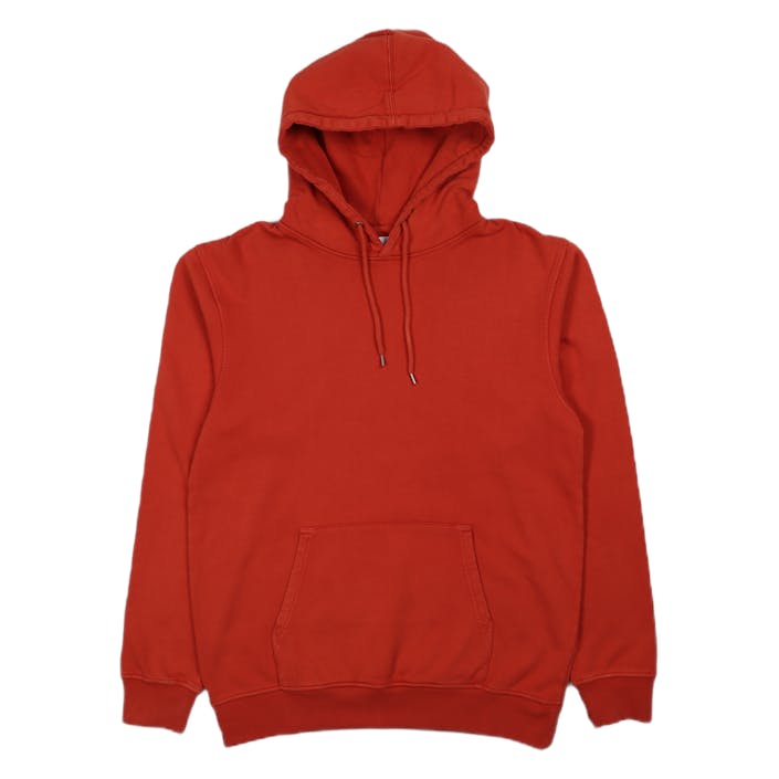 Classic Organic Hood Dark Amber, Male, Kläder, hoodies och sweatshirts, Röd, L