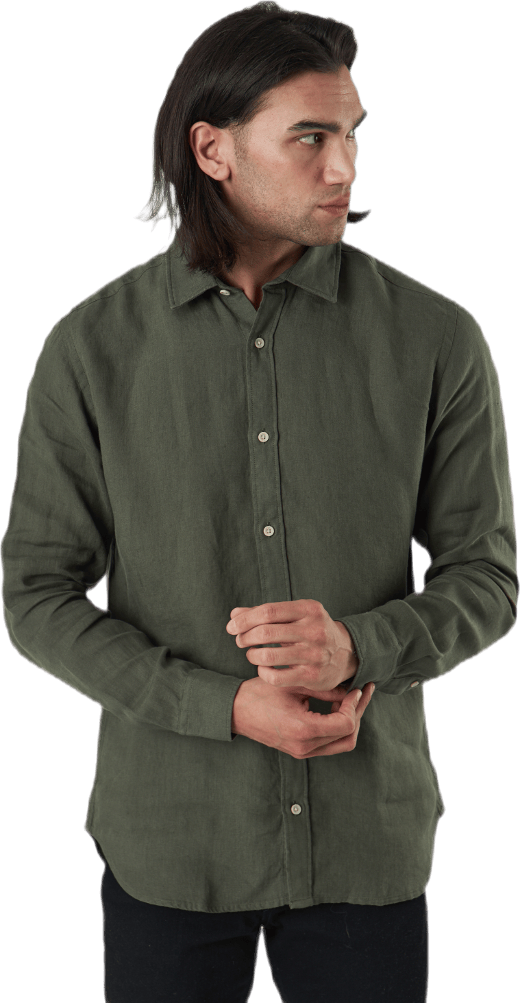 Bluplain Linen Shirt L/s Svart - Bild 2