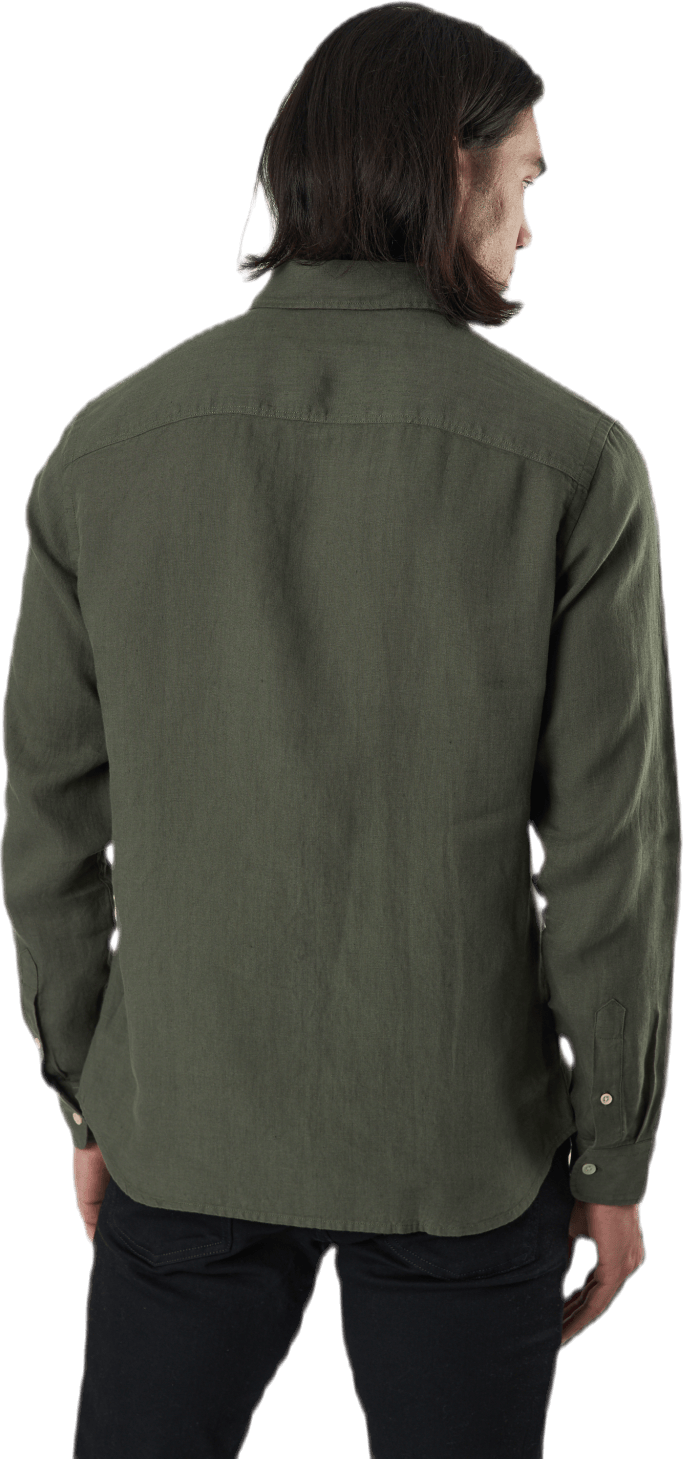 Bluplain Linen Shirt L/s Svart - Bild 3