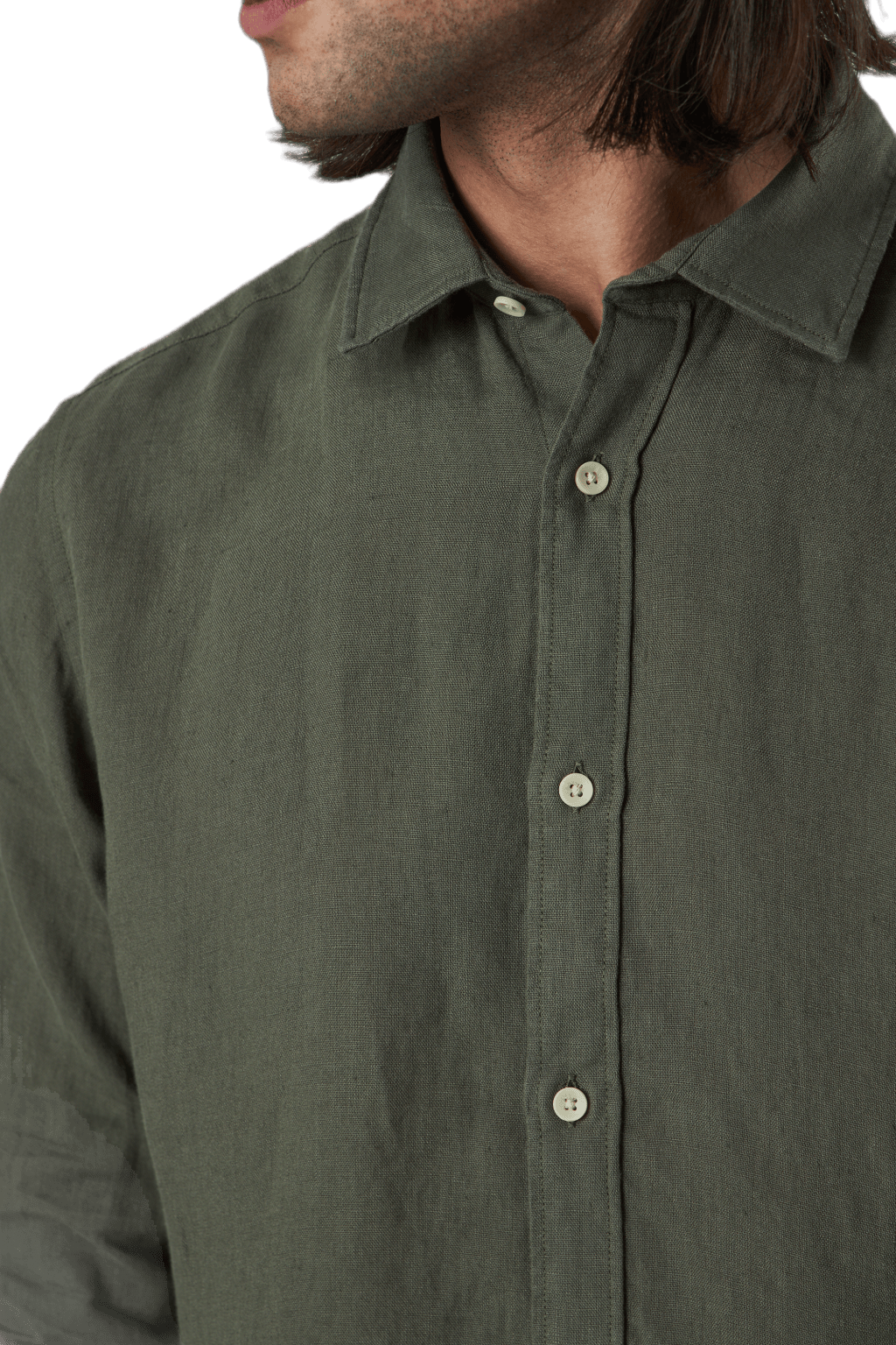 Bluplain Linen Shirt L/s Svart - Bild 4