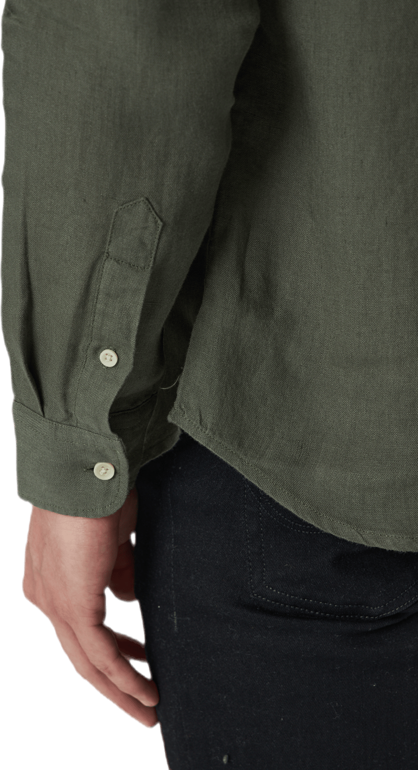 Bluplain Linen Shirt L/s Svart - Bild 5