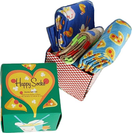 3-pack Pizza Love Socks Gift S Multi Color, Unisex, Apparels, Socks, Multi color, 36-40