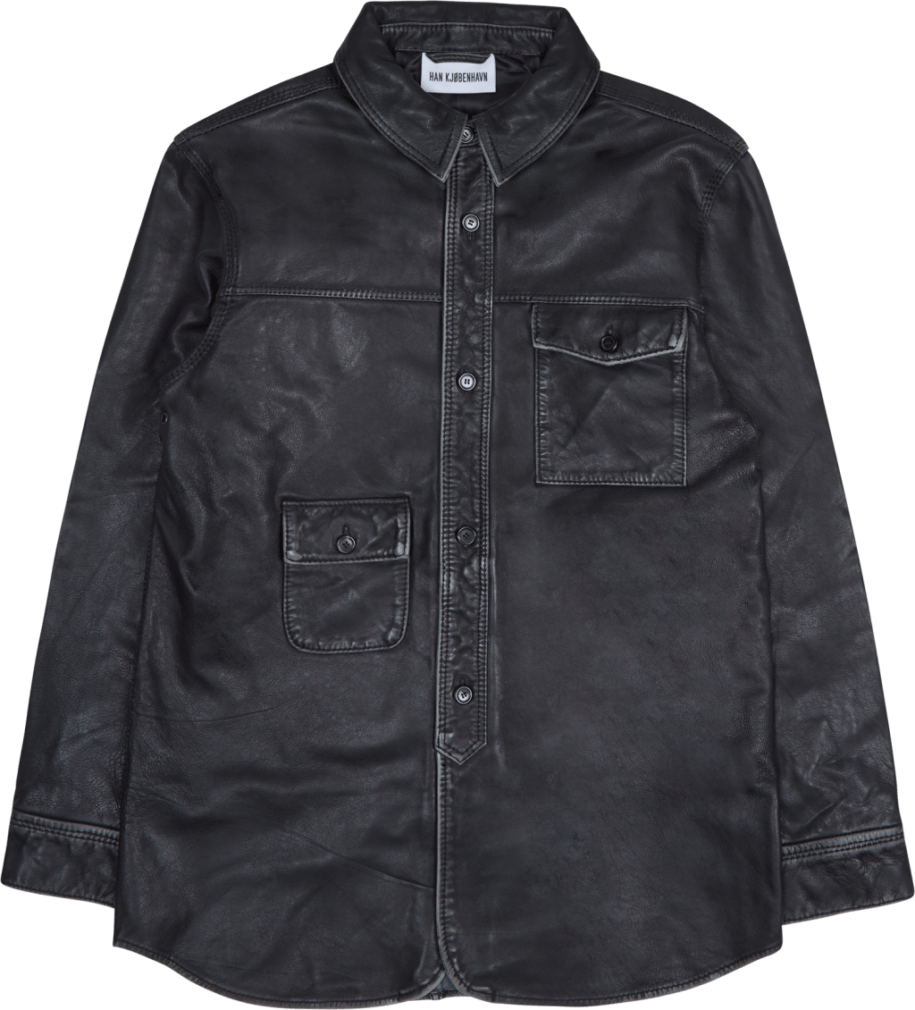 Army Shirt Black Leather