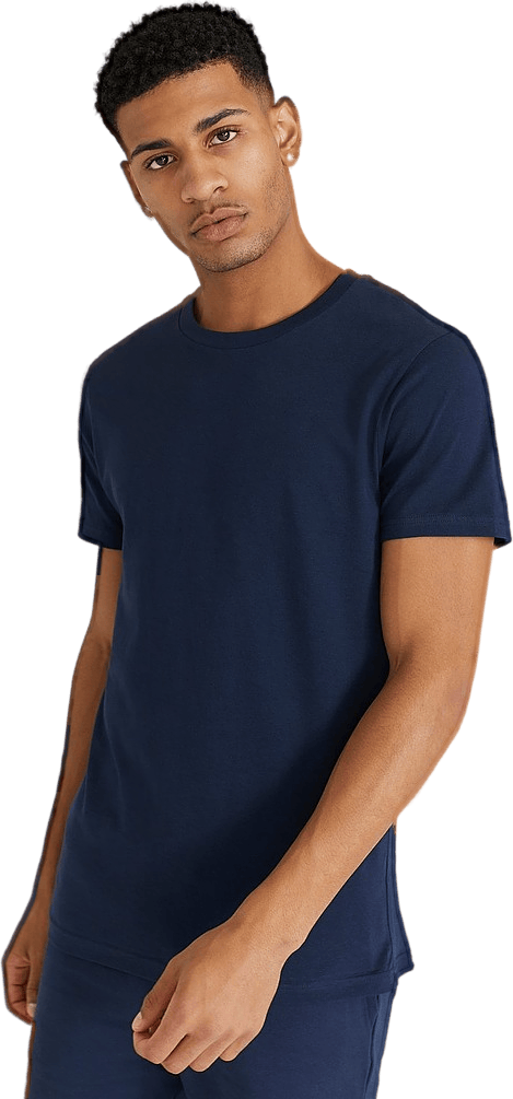 Crew-neck Regular, Male, Apparels, T-shirt, Blue, S