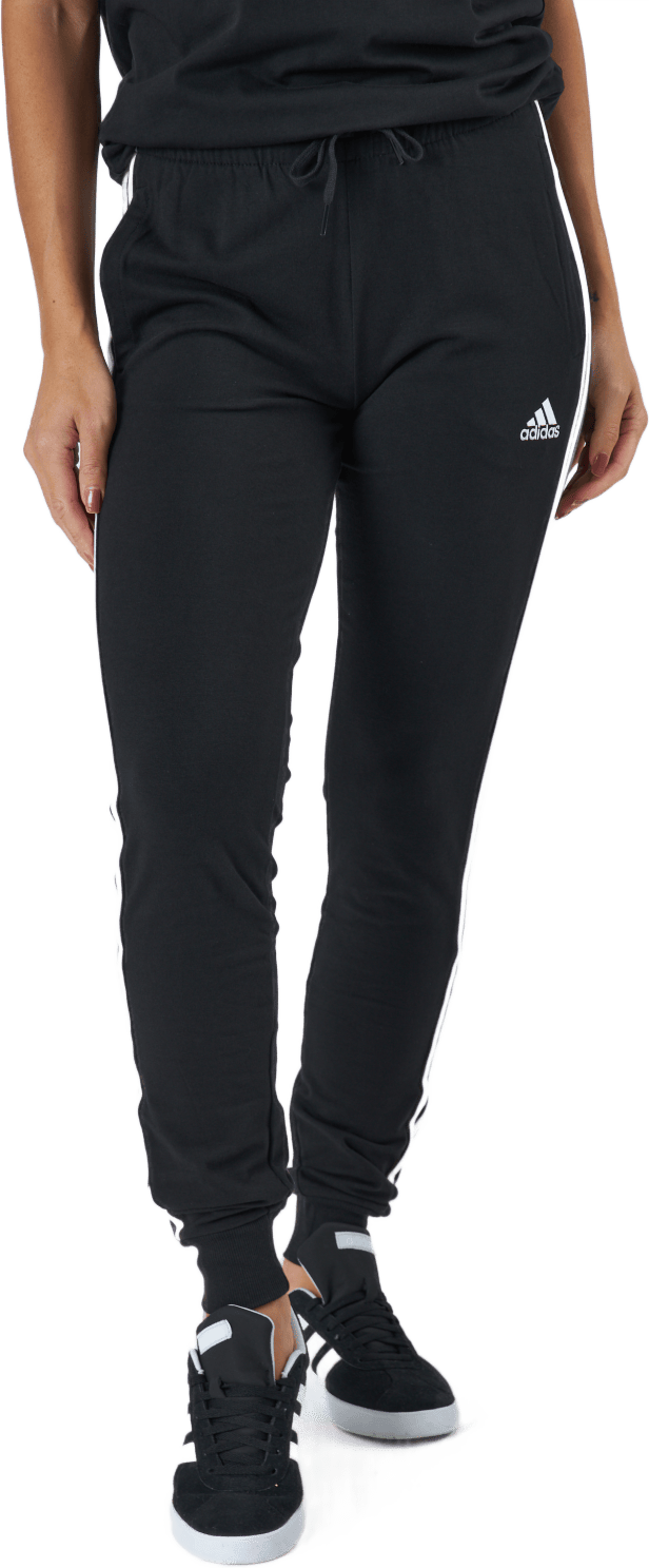 Essentials Single Jersey 3-Stripes Joggers Black, Female, Apparels, Pants, Black, XS