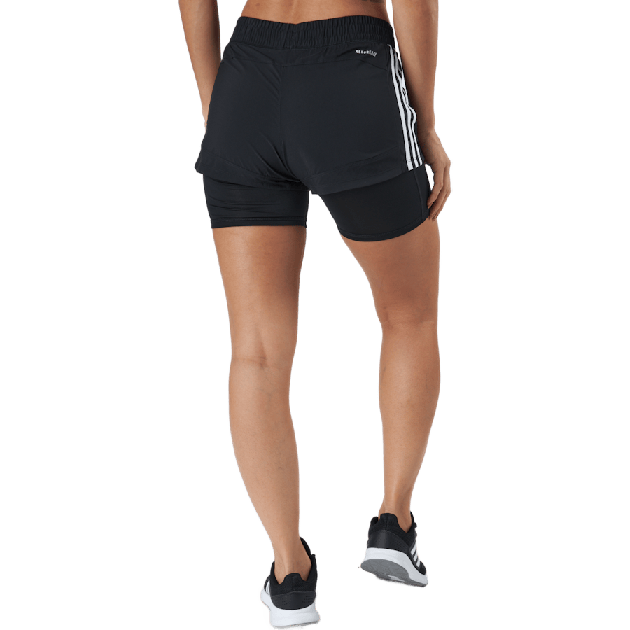 Pacer 3 Stripe Woven 2 In 1 Short Black / White - Bild 3