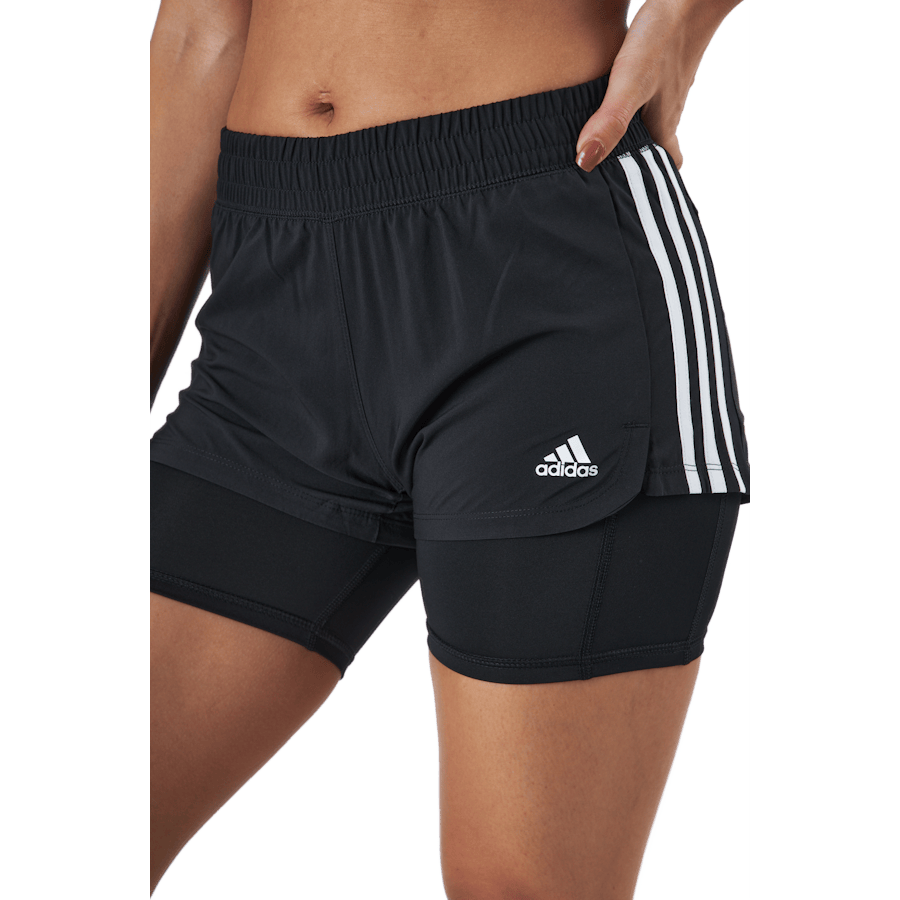 Pacer 3 Stripe Woven 2 In 1 Short Black / White - Bild 4