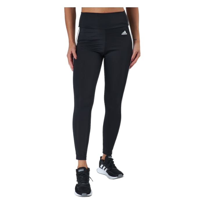 High Rise 3-Stripes 7/8 Tights Black / White, Female, Vêtements, Leggings, Entraînement, Noir, S