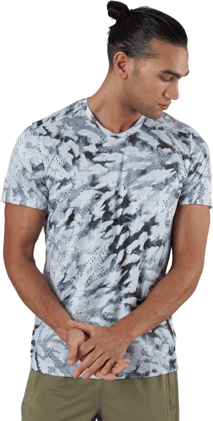 Adidas Fast Graphic Tee Primeblue Men Grey One / White