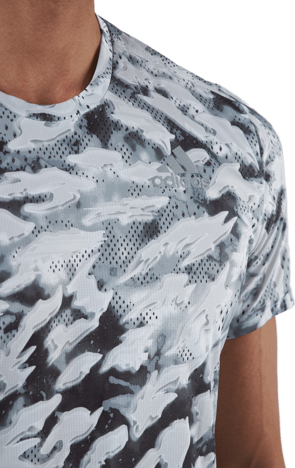 Adidas Fast Graphic Tee Primeblue Men Grey One / White - Bild 3