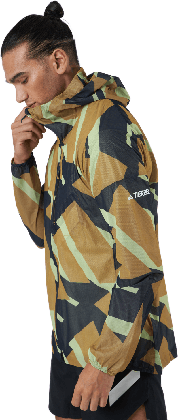 Terrex Agravic Graphic 2.5L Rain Jacket Mesa, Male, Apparels, jackets, Running, Multi color, XL