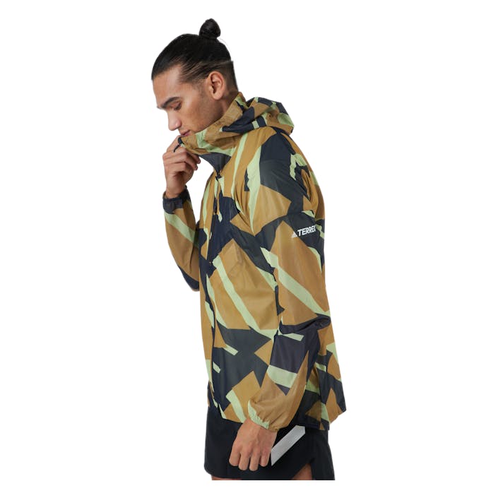 Terrex Agravic Graphic 2.5L Rain Jacket Mesa, Male, Apparels, jackets, Running, Multi color, XL