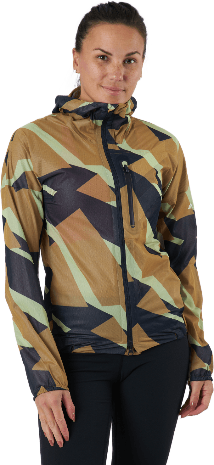 Terrex Agravic Graphic 2.5L Rain Jacket Mesa, Female, Apparels, jackets, Running, Multi color, XL