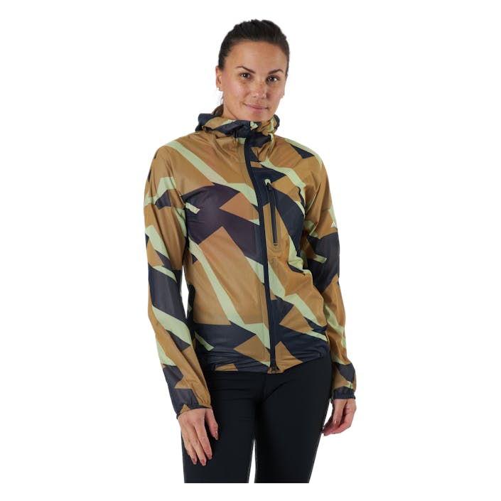 Terrex Agravic Graphic 2.5L Rain Jacket Mesa, Female, Apparels, jackets, Running, Multi color, XL