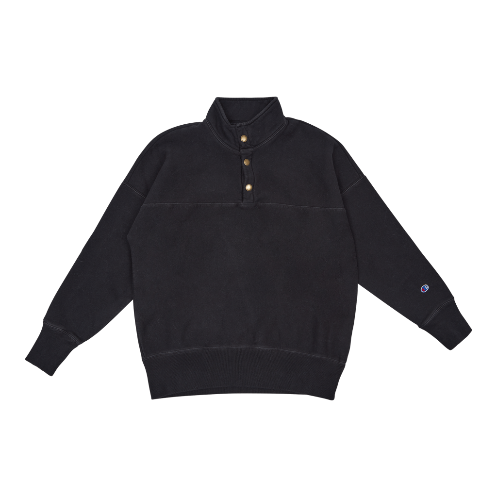 Half Buttoned Sweatshirt Nbk, Unisex, Odzież, bluzy i bluzy, Czarny, XL