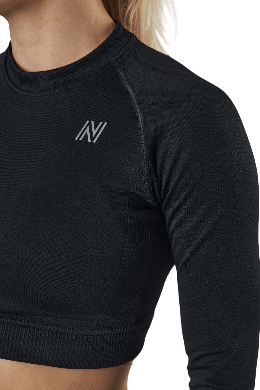 Molly Seamless Ls Crop Top Black - Bild 4