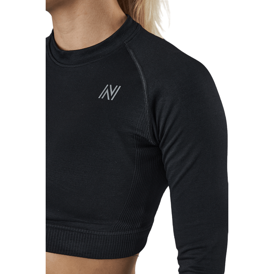 Molly Seamless Ls Crop Top Black - Bild 4
